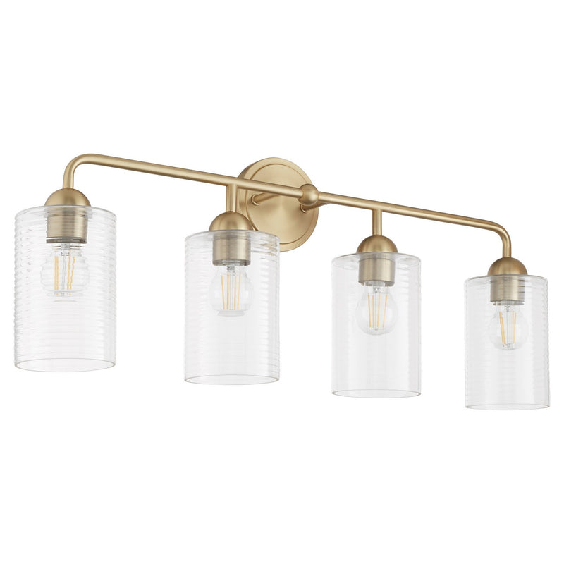 Quorum 598-4-80 Four Light Vanity, Aged Brass