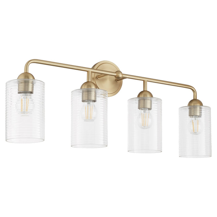 Quorum 598-4-80 Four Light Vanity, Aged Brass