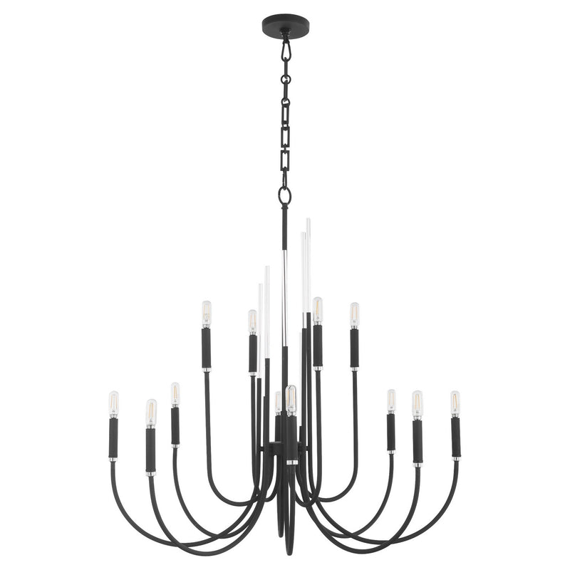 Quorum 6223-12-69 12 Light Chandelier, Textured Black