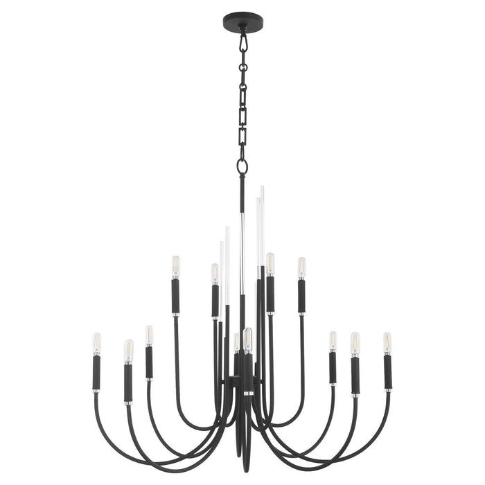 Quorum 6223-12-69 12 Light Chandelier, Textured Black