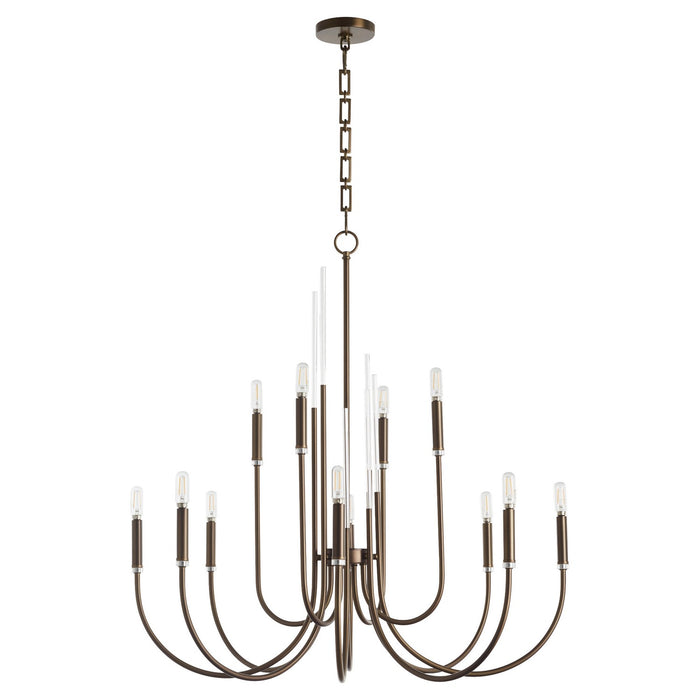 Quorum 6223-12-81 12 Light Chandelier, Dark Brass