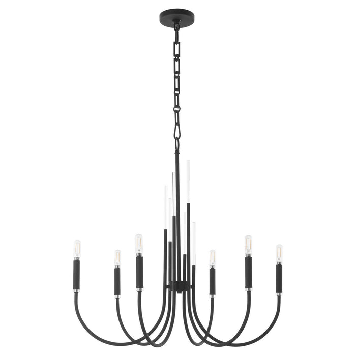 Quorum 6223-6-69 Six Light Chandelier, Textured Black