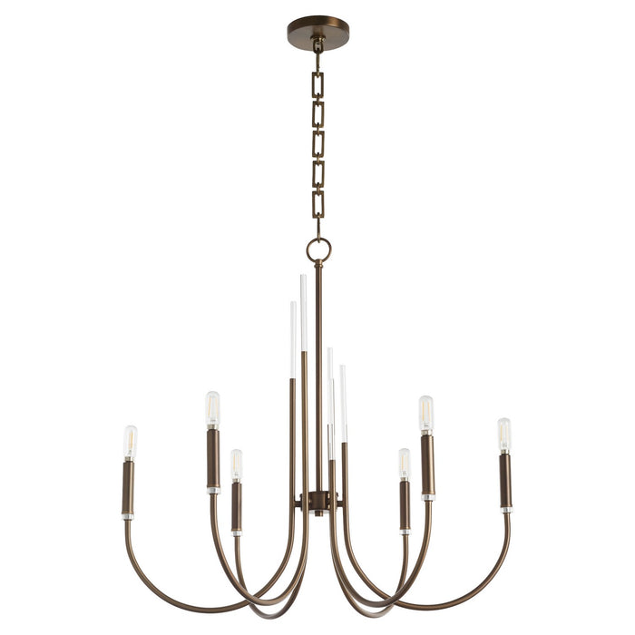 Quorum 6223-6-81 Six Light Chandelier, Dark Brass