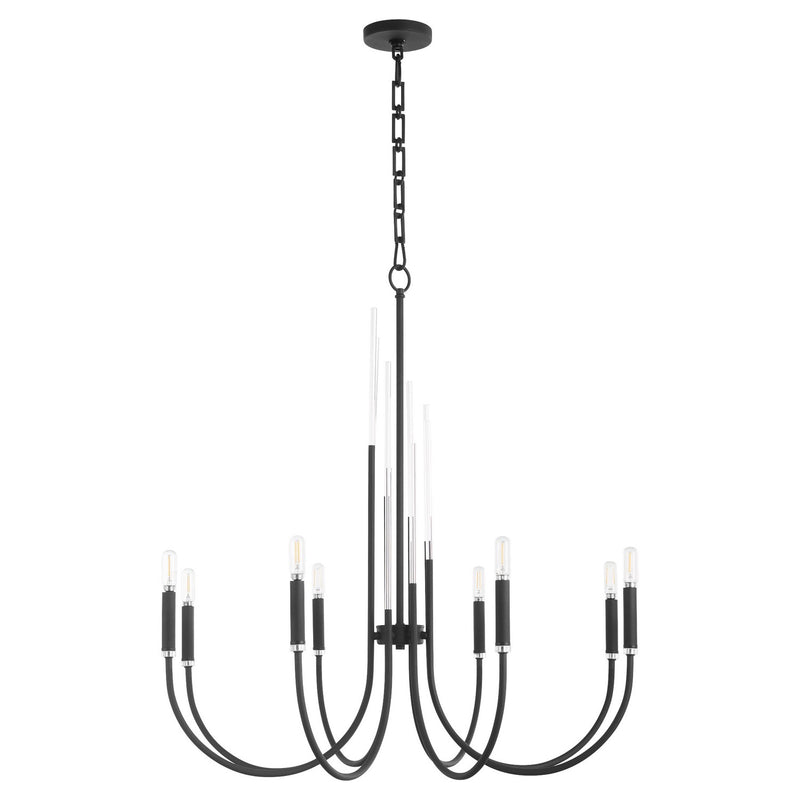 Quorum 6223-8-69 Eight Light Chandelier, Textured Black