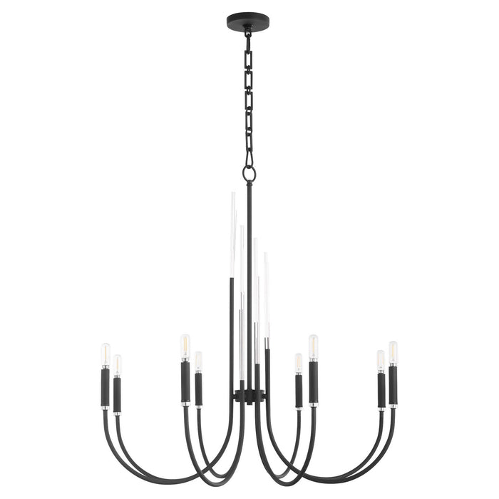 Quorum 6223-8-69 Eight Light Chandelier, Textured Black