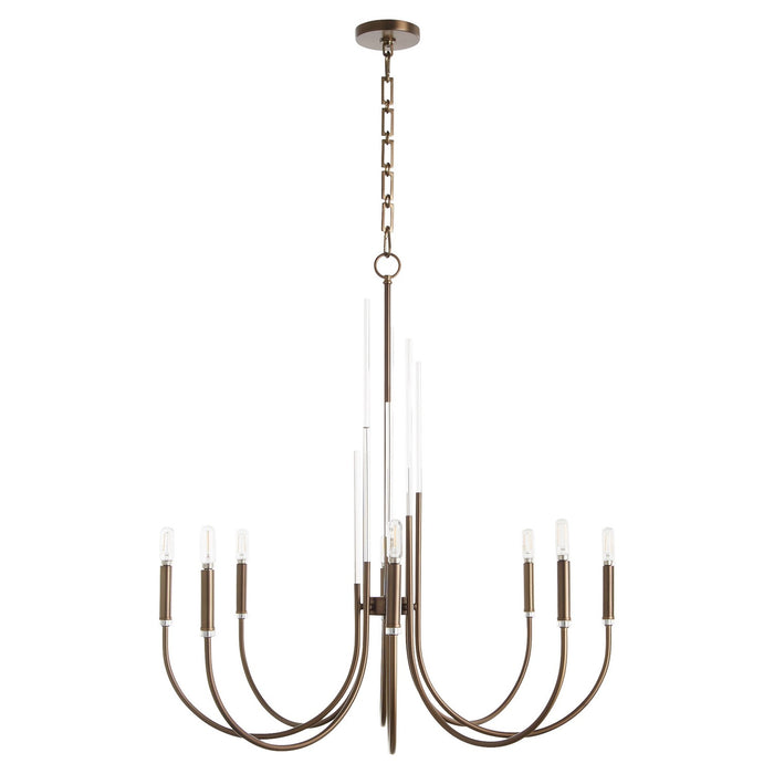 Quorum 6223-8-81 Eight Light Chandelier, Dark Brass