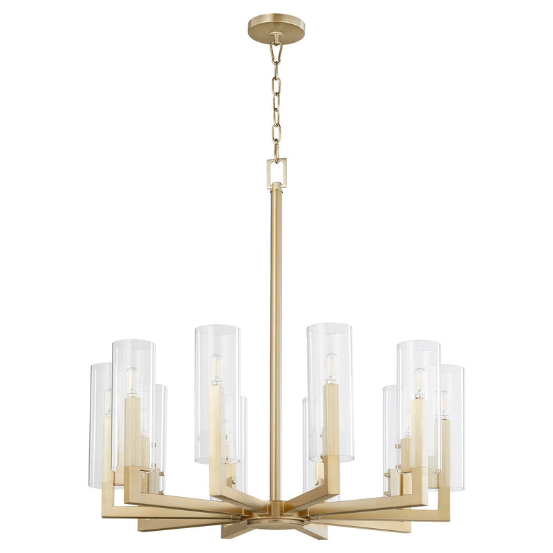 Quorum 6277-10-80 Ten Light Chandelier, Aged Brass