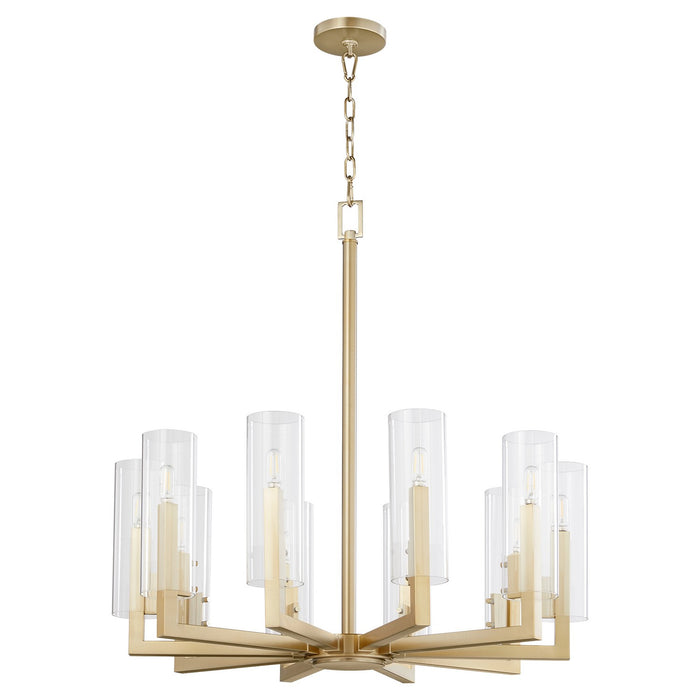 Quorum 6277-10-80 Ten Light Chandelier, Aged Brass