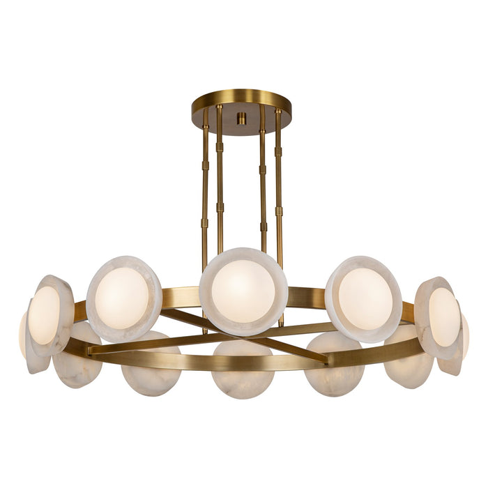 Alora CH320050VBAR LED Chandelier, Vintage Brass/Alabaster