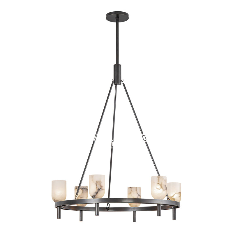 Alora CH338632UBAR Six Light Chandelier, Urban Bronze/Alabaster