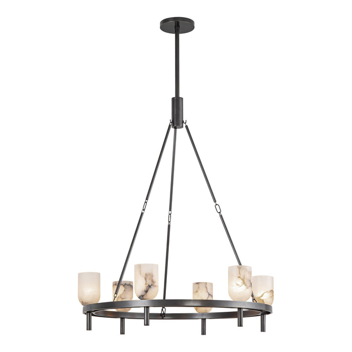 Alora CH338632UBAR Six Light Chandelier, Urban Bronze/Alabaster