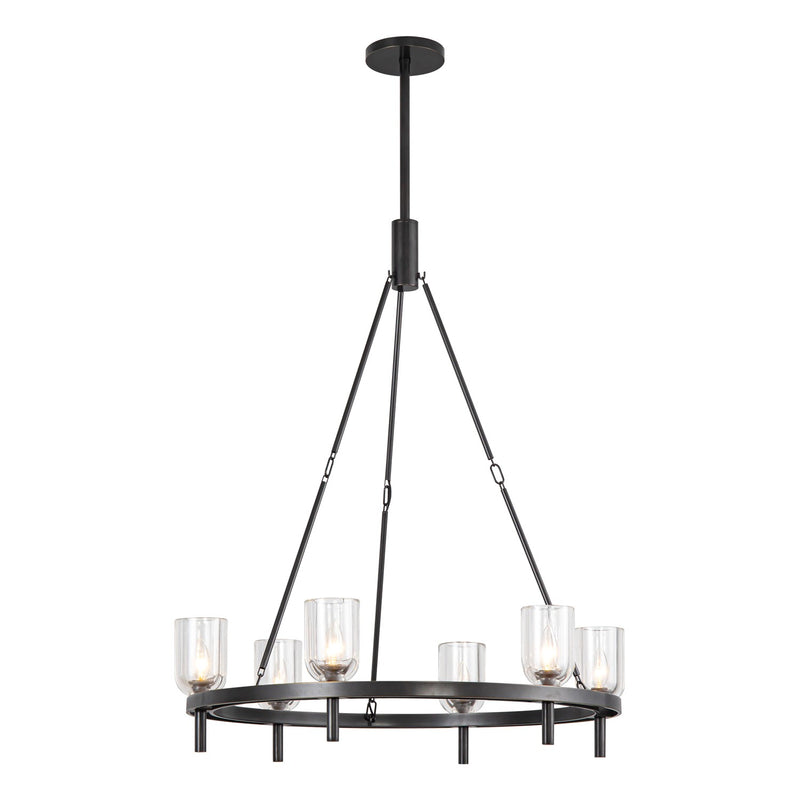 Alora CH338632UBCC Six Light Chandelier, Clear Crystal/Urban Bronze