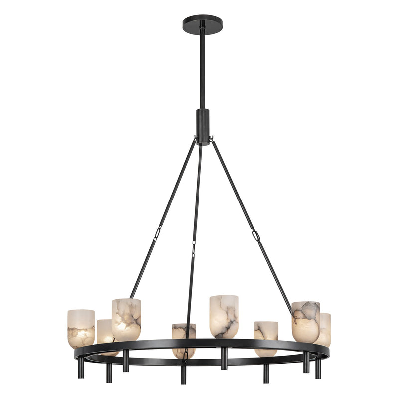 Alora CH338836UBAR Eight Light Chandelier, Urban Bronze/Alabaster