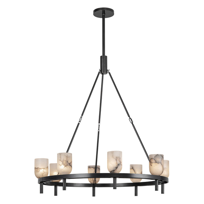 Alora CH338836UBAR Eight Light Chandelier, Urban Bronze/Alabaster