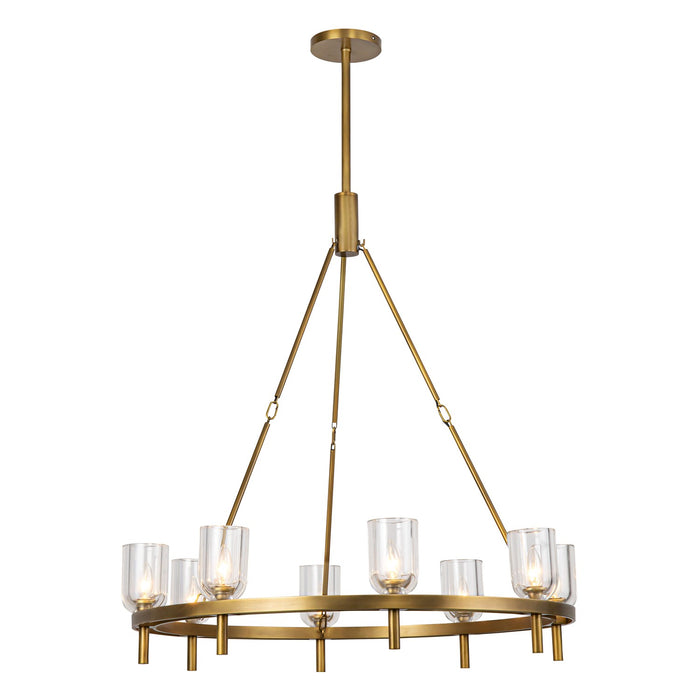 Alora CH338836VBCC Eight Light Chandelier, Clear Crystal/Vintage Brass