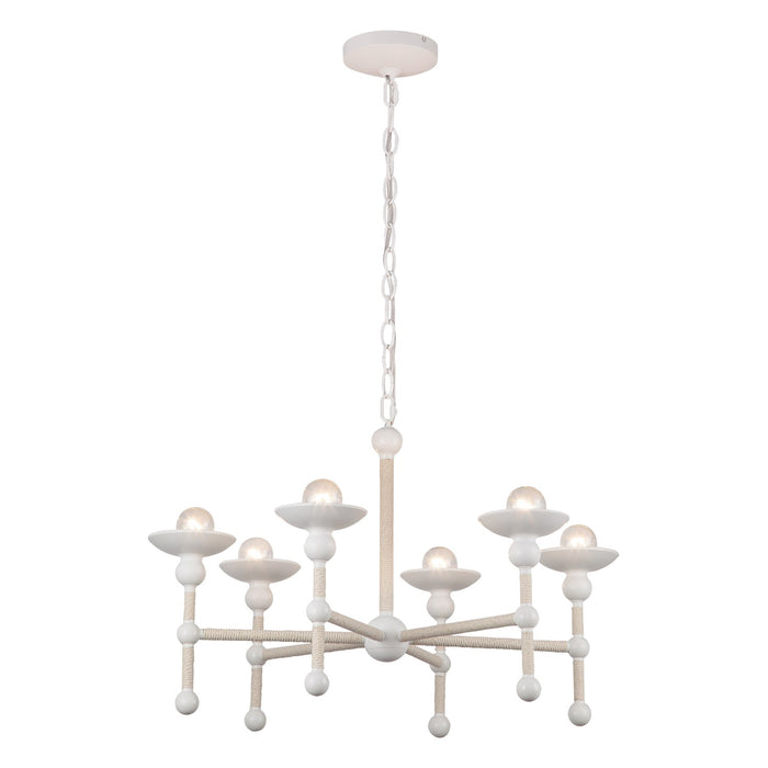 Alora CH343625MWCN Six Light Chandelier, Matte White/Cotton