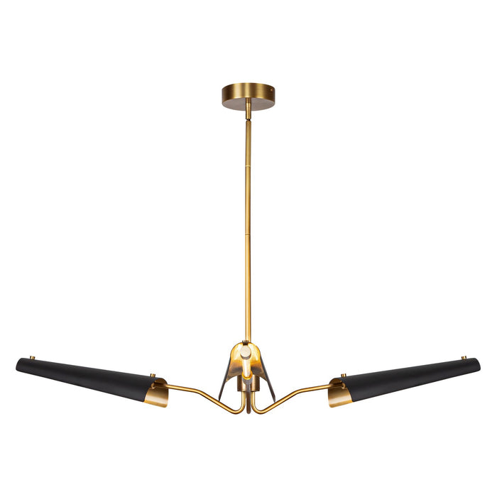 Alora CH347346MBVB LED Chandelier, Matte Black/Vintage Brass