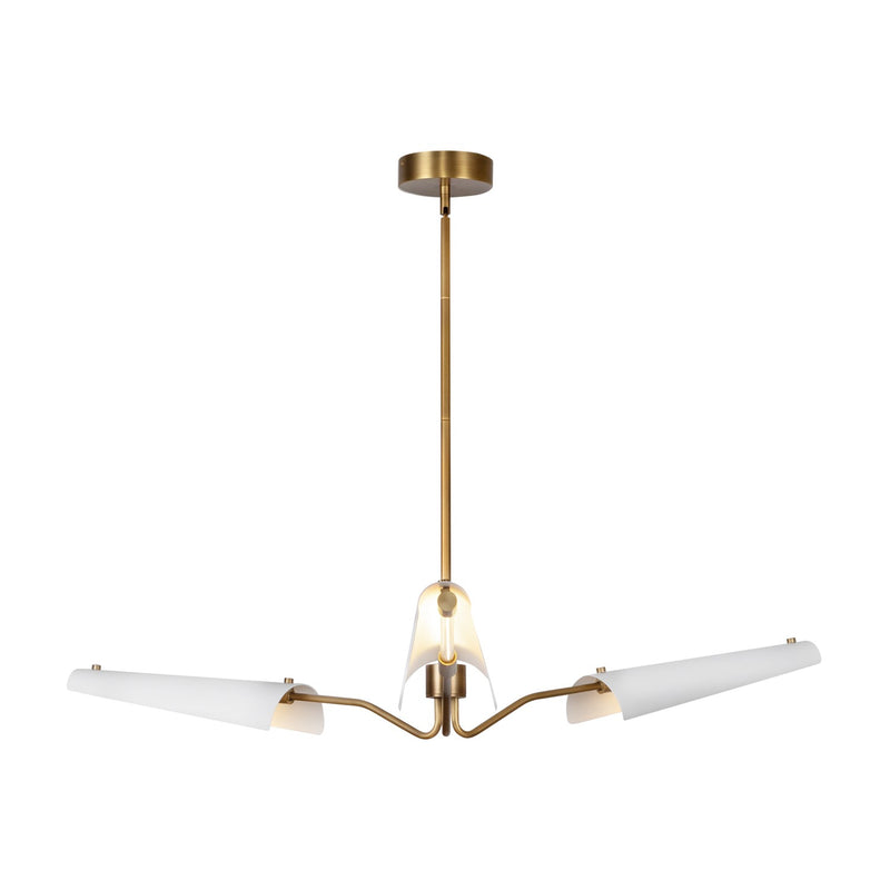 Alora CH347346MWVB LED Chandelier, Matte White/Vintage Brass
