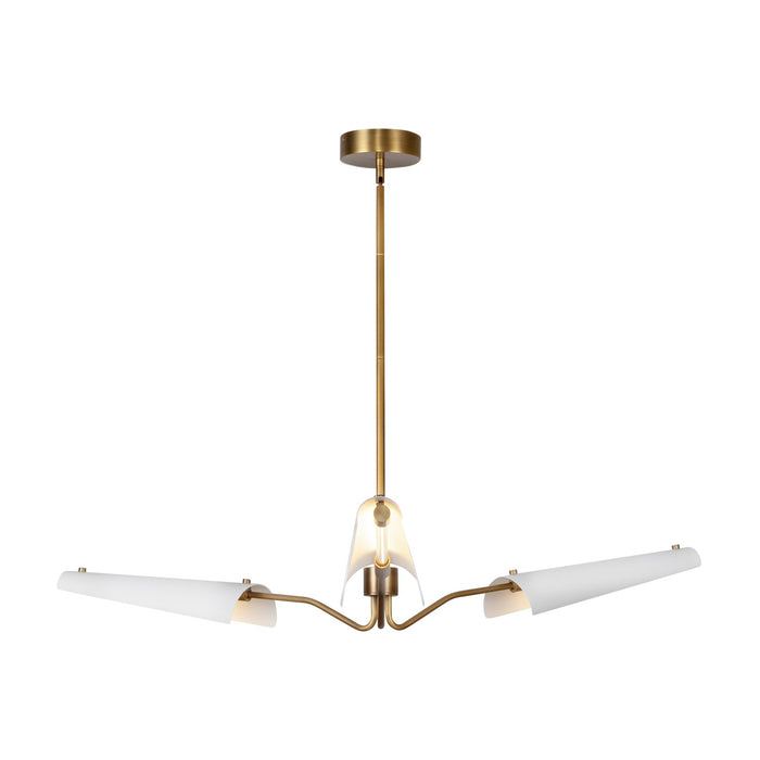 Alora CH347346MWVB LED Chandelier, Matte White/Vintage Brass