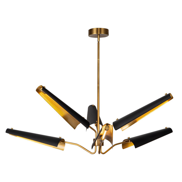Alora CH347646MBVB LED Chandelier, Matte Black/Vintage Brass