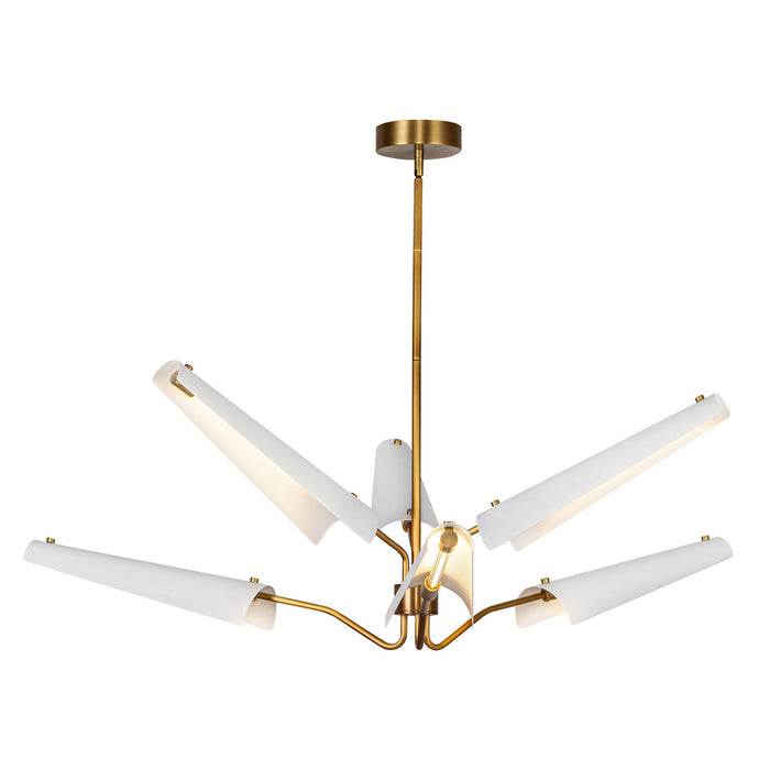 Alora CH347646MWVB LED Chandelier, Matte White/Vintage Brass