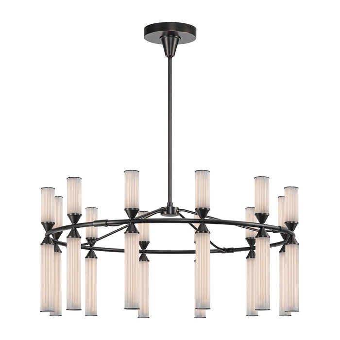 Alora CH348038UBFR LED Chandelier, Urban Bronze/Frosted Ribbed Glass