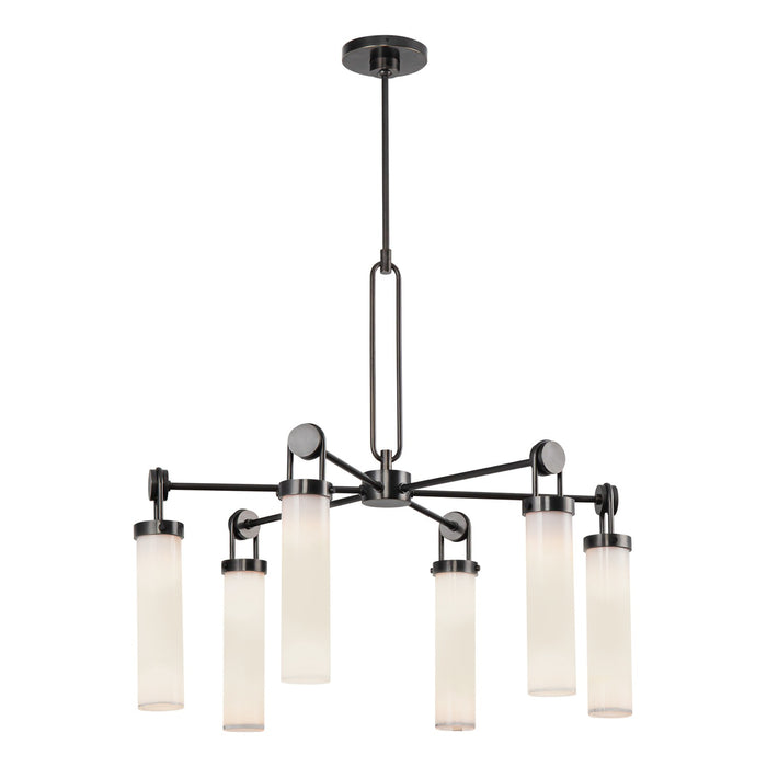 Alora CH355632UBGO Six Light Chandelier, Urban Bronze/Glossy Opal