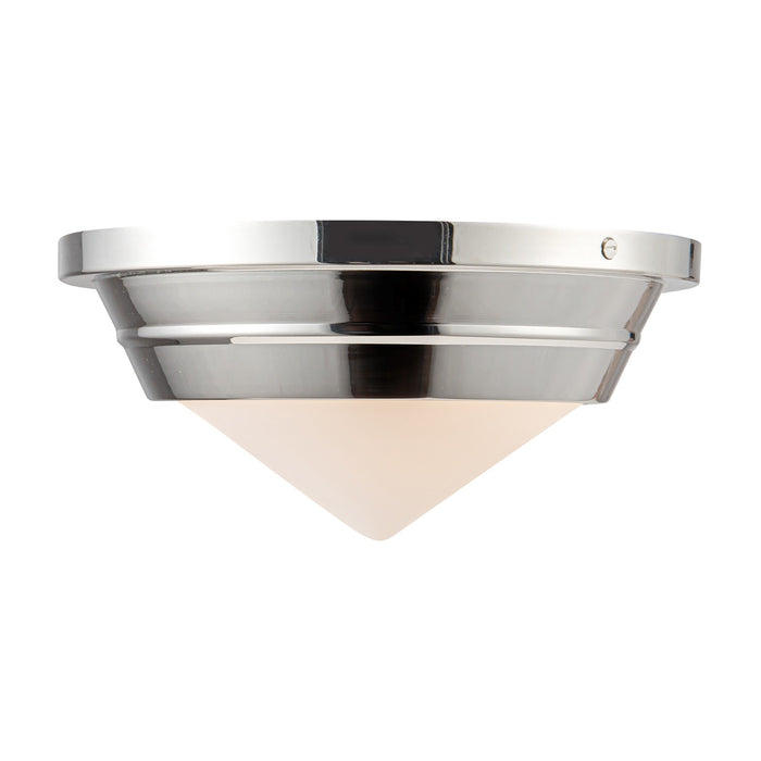 Alora FM348010PNOP One Light Flush Mount, Polished Nickel/Opal Matte Glass