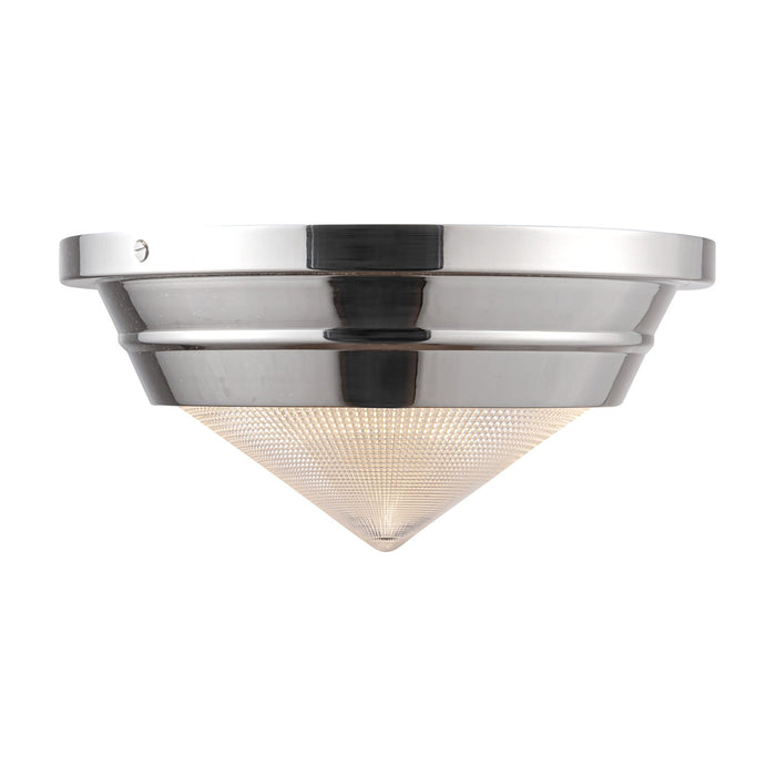 Alora FM348010PNPG One Light Flush Mount, Polished Nickel/Prismatic Glass