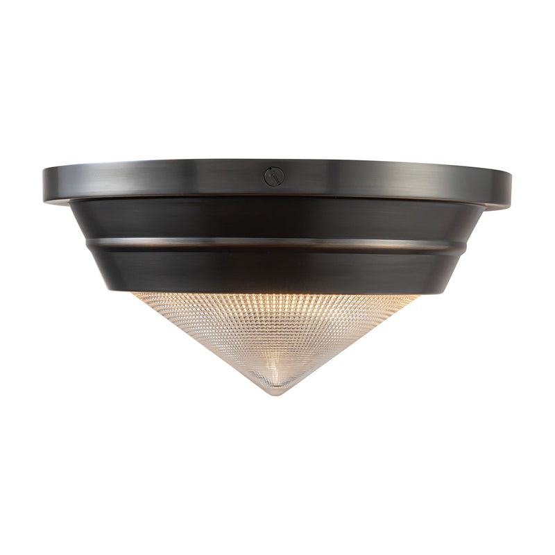 Alora FM348010UBPG One Light Flush Mount, Urban Bronze/Prismatic Glass