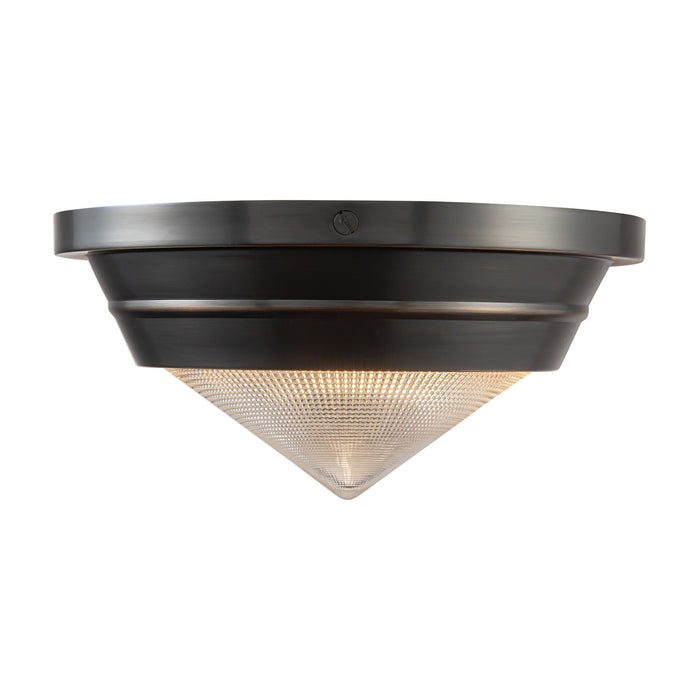Alora FM348010UBPG One Light Flush Mount, Urban Bronze/Prismatic Glass