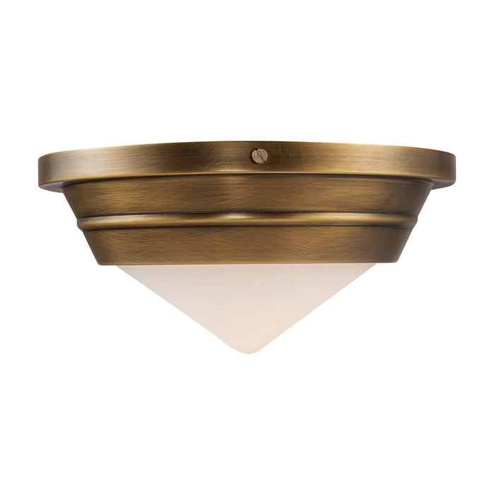 Alora FM348010VBOP One Light Flush Mount, Vintage Brass/Opal Matte Glass