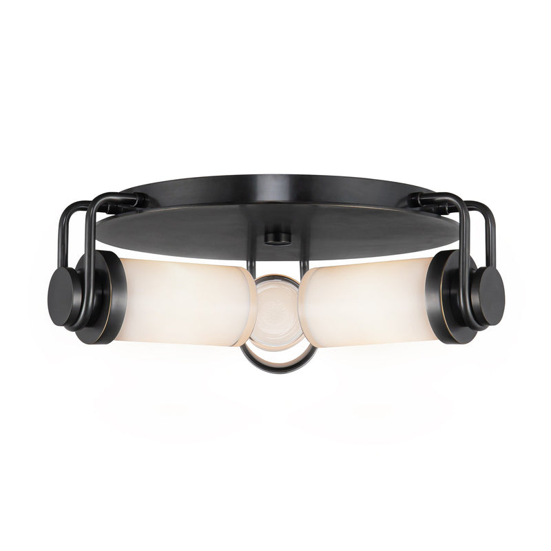 Alora FM355317UBGO Three Light Flush Mount, Urban Bronze/Glossy Opal