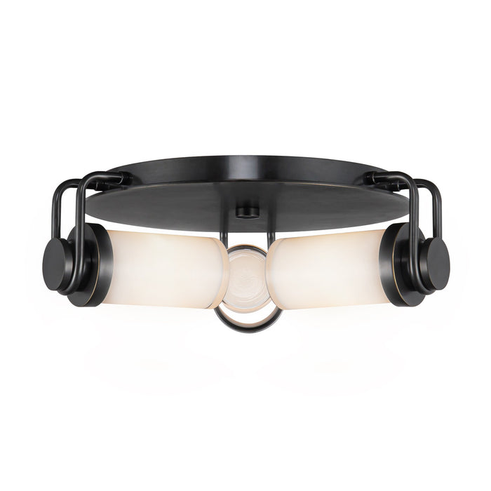 Alora FM355317UBGO Three Light Flush Mount, Urban Bronze/Glossy Opal