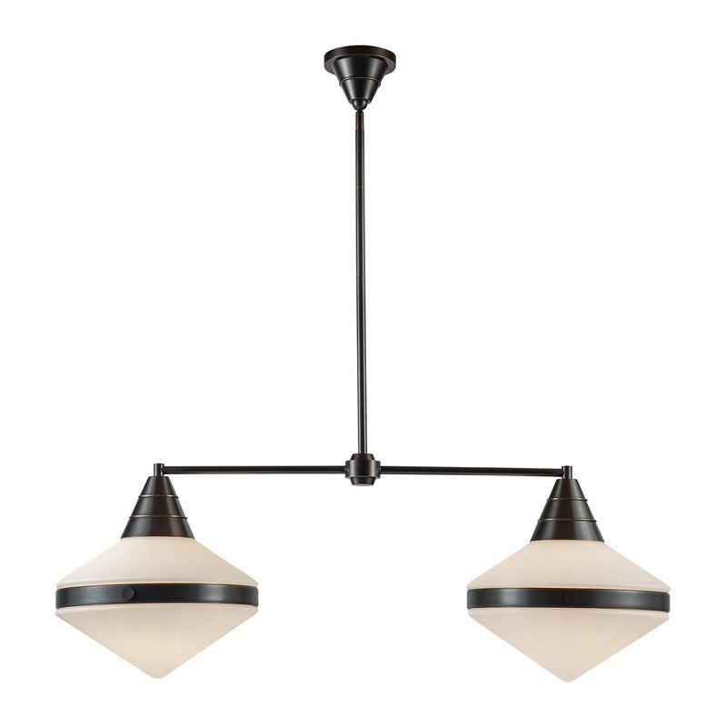 Alora LP348241UBOP Two Light Linear Pendant, Urban Bronze/Opal Matte Glass