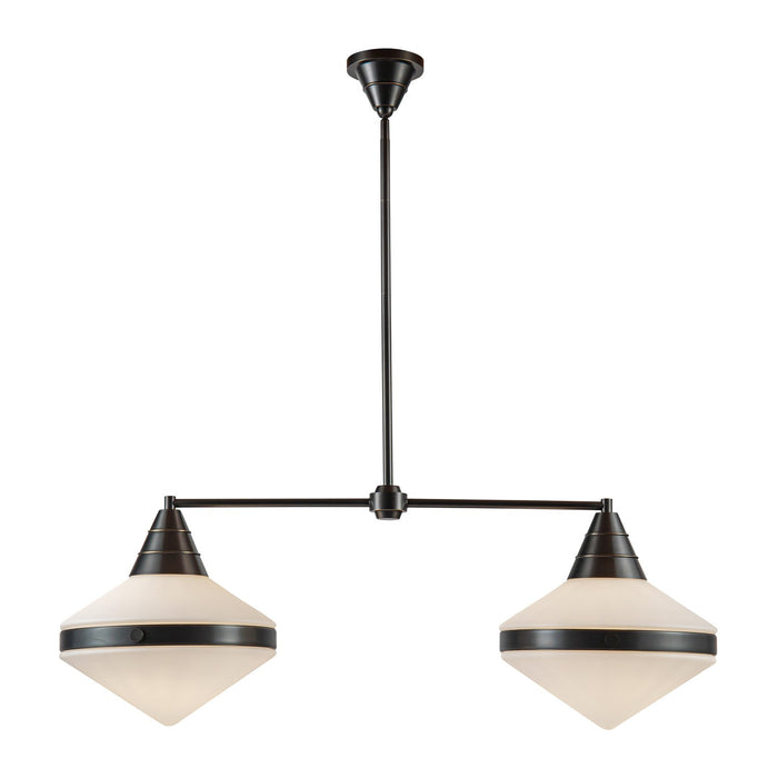Alora LP348241UBOP Two Light Linear Pendant, Urban Bronze/Opal Matte Glass
