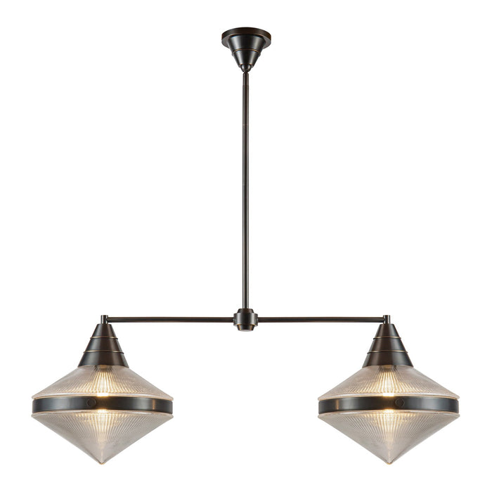 Alora LP348241UBPG Two Light Linear Pendant, Urban Bronze/Prismatic Glass