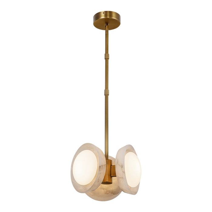 Alora PD320313VBAR LED Pendant, Vintage Brass/Alabaster