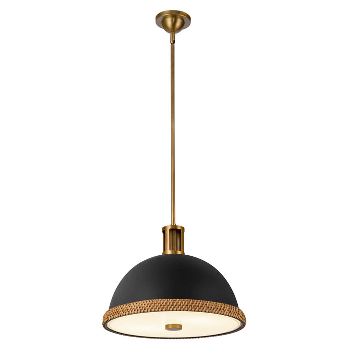 Alora PD331016MBVB Two Light Pendant, Matte Black/Vintage Brass