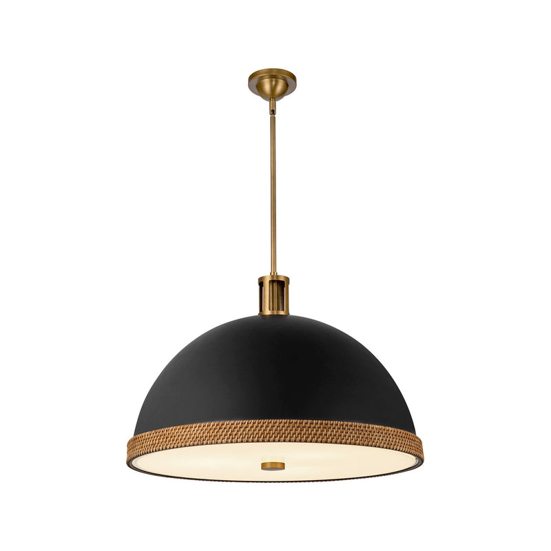 Alora PD331024MBVB Three Light Pendant, Matte Black/Vintage Brass