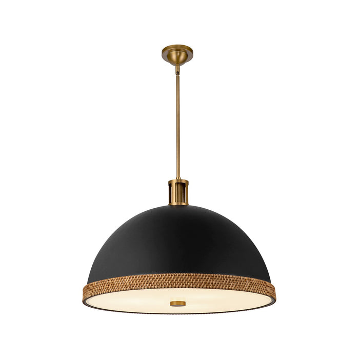 Alora PD331024MBVB Three Light Pendant, Matte Black/Vintage Brass