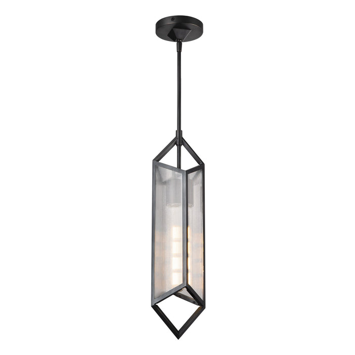 Alora PD332119UBCR One Light Pendant, Ribbed Glass/Urban Bronze