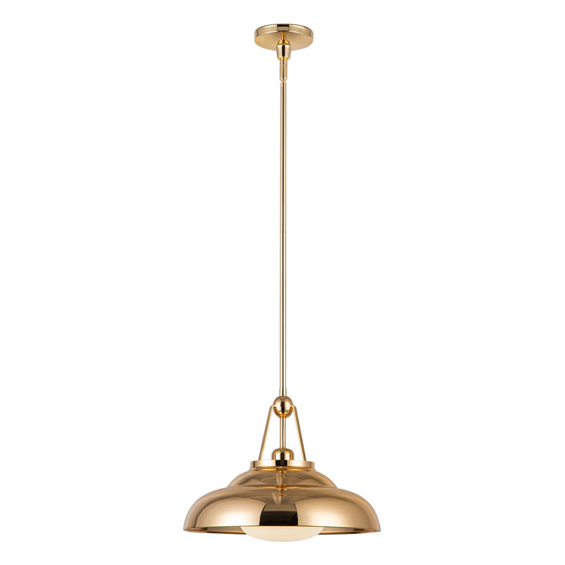 Alora PD344014PBGO One Light Pendant, Polished Brass/Glossy Opal