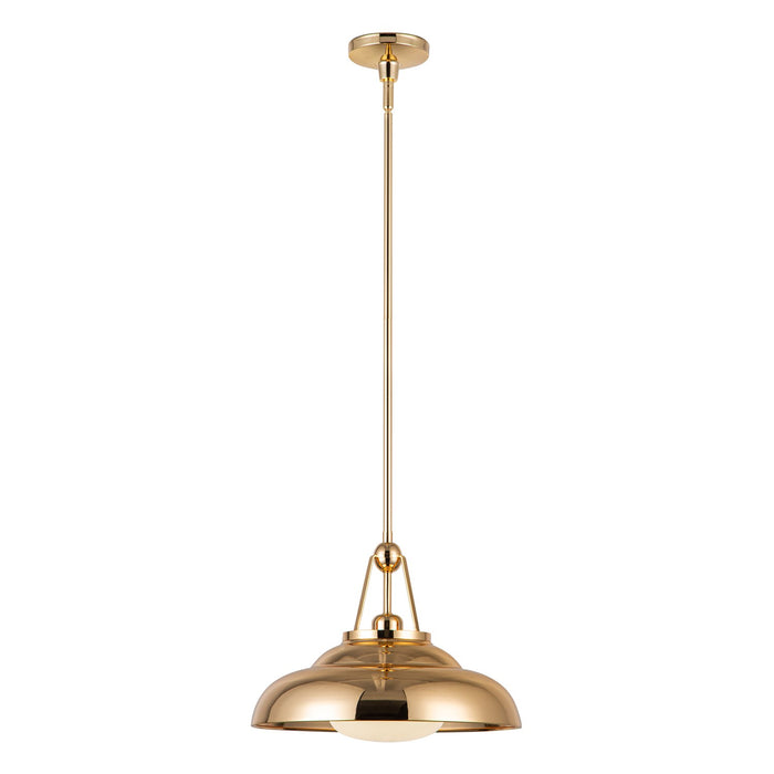 Alora PD344014PBGO One Light Pendant, Polished Brass/Glossy Opal
