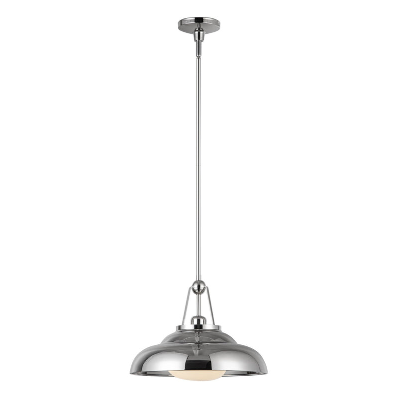 Alora PD344014PNGO One Light Pendant, Polished Nickel/Glossy Opal