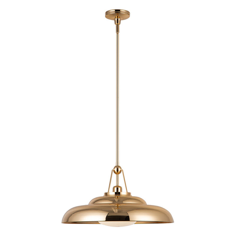 Alora PD344020PBGO One Light Pendant, Polished Brass/Glossy Opal