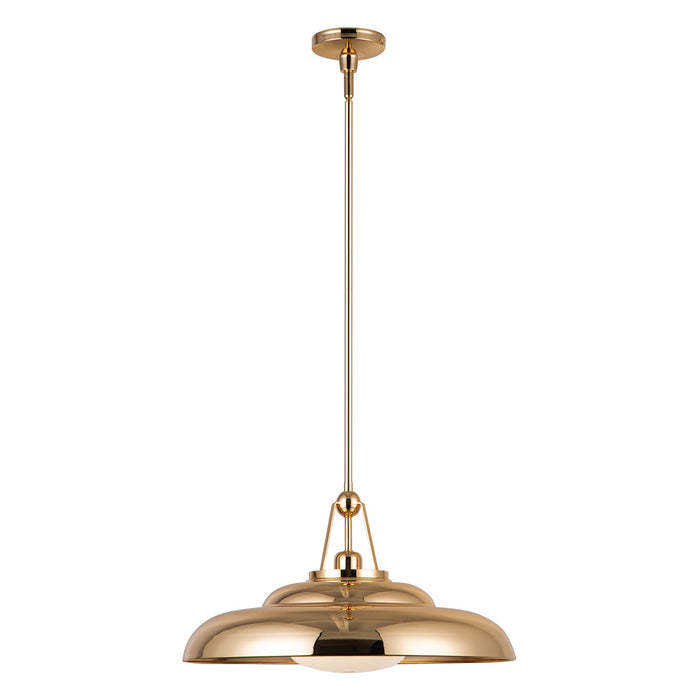 Alora PD344020PBGO One Light Pendant, Polished Brass/Glossy Opal