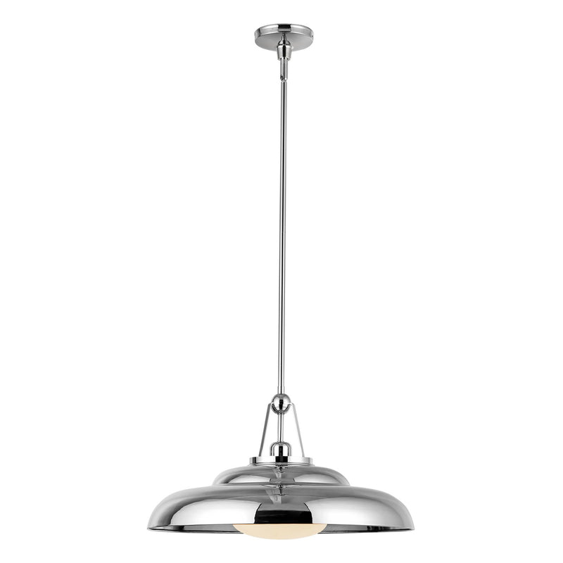 Alora PD344020PNGO One Light Pendant, Polished Nickel/Glossy Opal