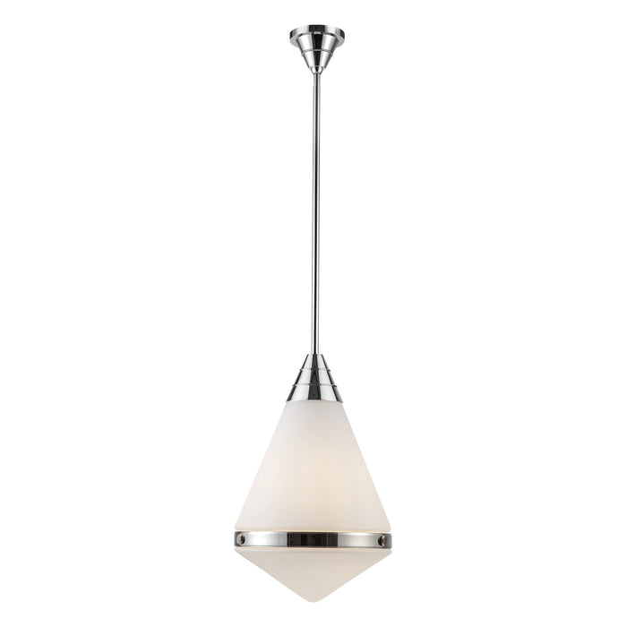 Alora PD348022PNOP One Light Pendant, Polished Nickel/Opal Matte Glass