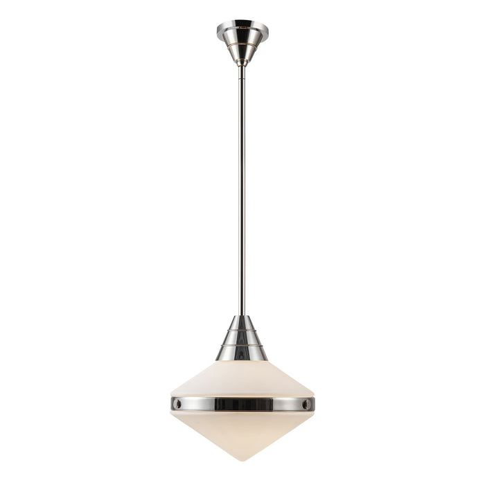 Alora PD348114PNOP One Light Pendant, Polished Nickel/Opal Matte Glass